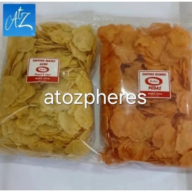 

Emping manis / bumbu pedas Aceh KOKO JAYA mentah 500g