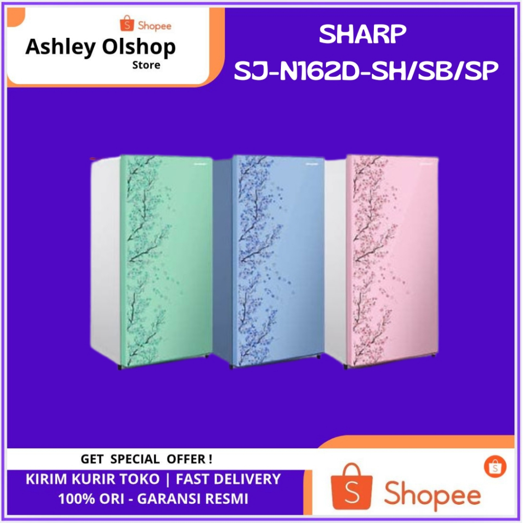 Kulkas 1 Pntu Sharp SJ-N162D-SH/SB/SP Low Wattage Kulkas Sharp 133 Liter SJN162D