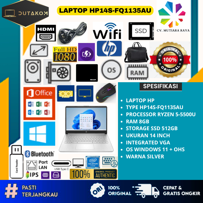 LAPTOP MERK HP14S-FQ1135AU