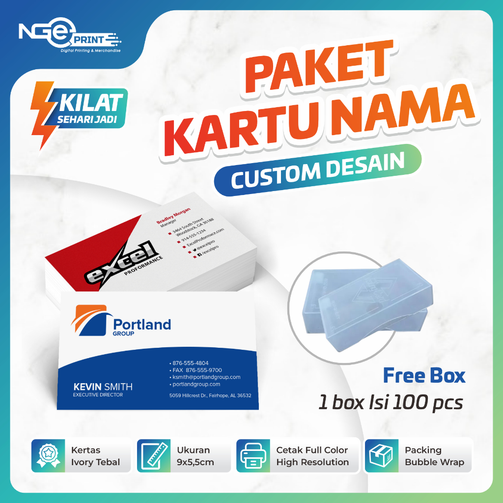 

Cetak kartu nama custom 1 sisi / 2 sisi