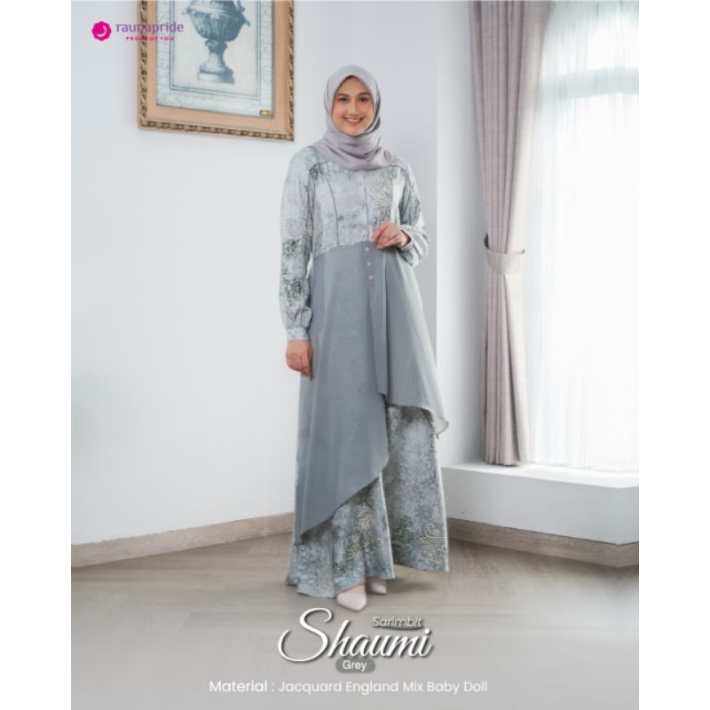 Rauna Gamis Shaumi Grey Series/Gamis Shaumi Warna Grey/Shaumi Rauna Gamis/Sarimbit Shaumi Grey