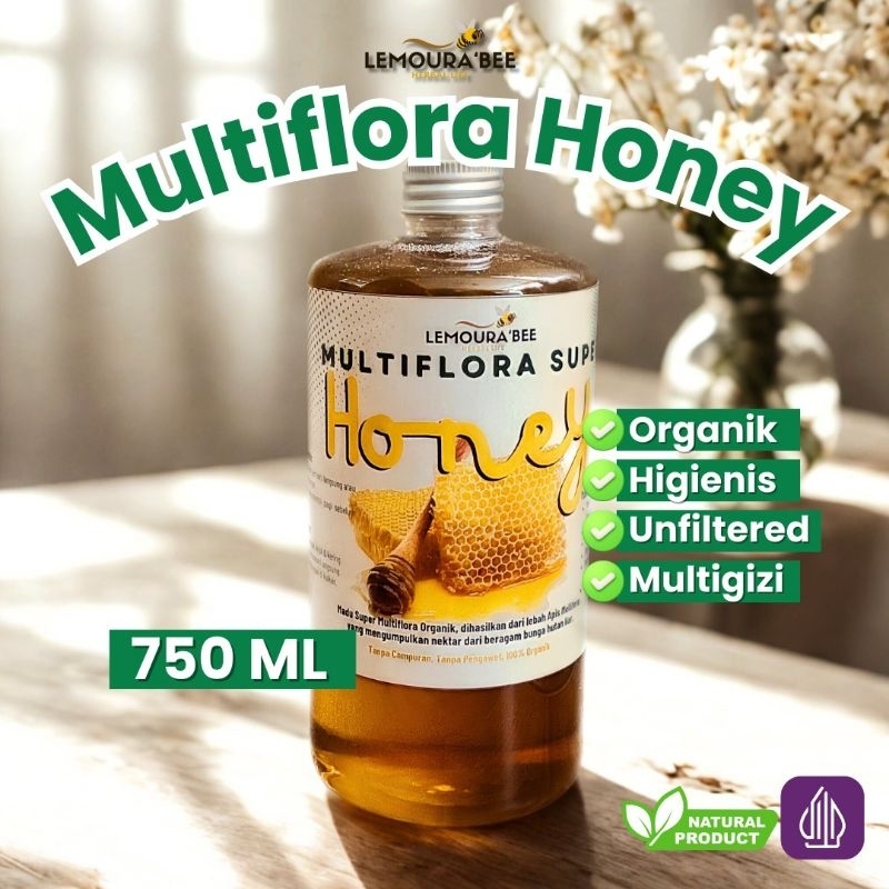 

750 ML MADU SUPER MULTIFLORA 100% MURNI/GRADE A MADU MURNI ALAMI