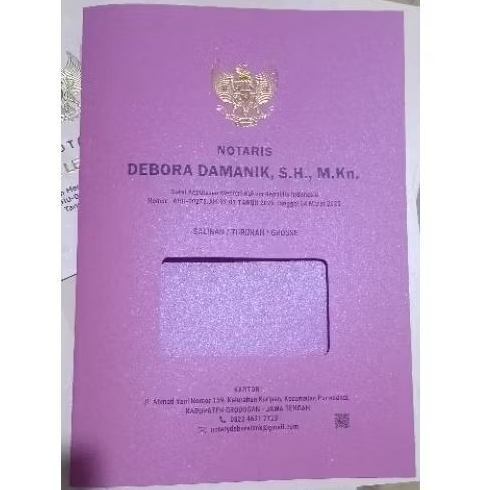 

Cover Akta Notaris Cover Salinan, Warna Special