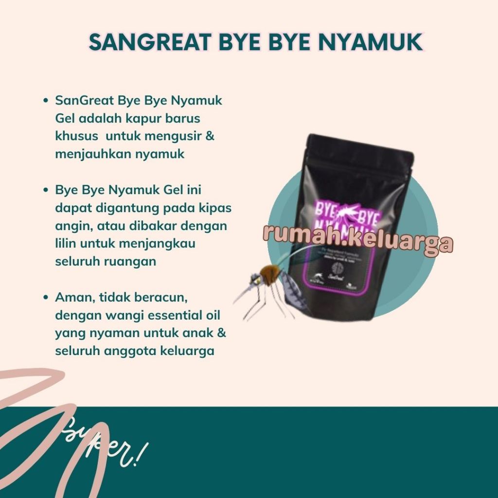 RumahBahagia SanGreat Bye Bye Nyamuk / Kamper Kapur Barus Gel Obat Pencegah Pengusir Nyamuk