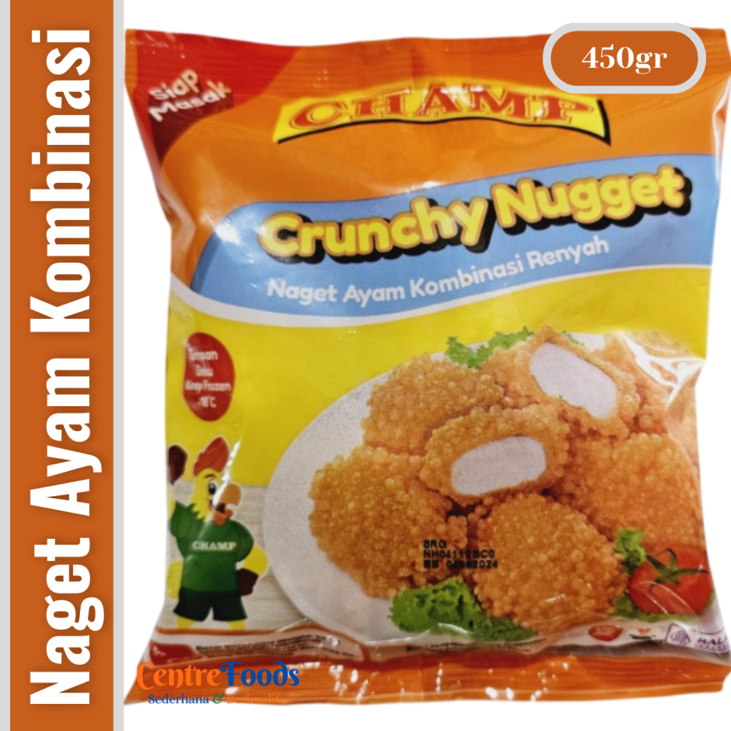 

Naget Ayam Kombinasi Renyah - Crunchy Nugget CHAMP | 450gr [ Harga Per BKS ]