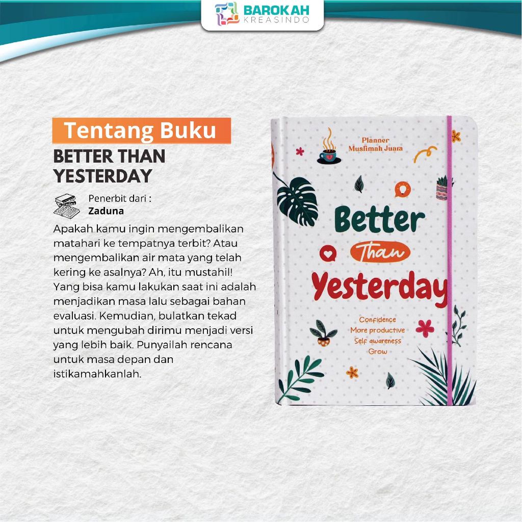 

Free Pouch&Stiker Cantik Buku Planner Muslimah Juara Better than Yesterday Penerbit Almubarok