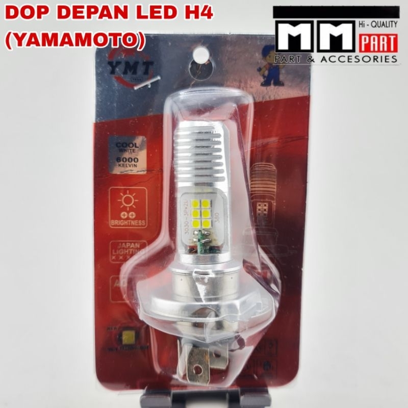 BOHLAM DOP DEPAN LED H4 (YAMAMOTO) - Dop Lampu Depan LED H4 Yamamoto Leser Putih Kuning