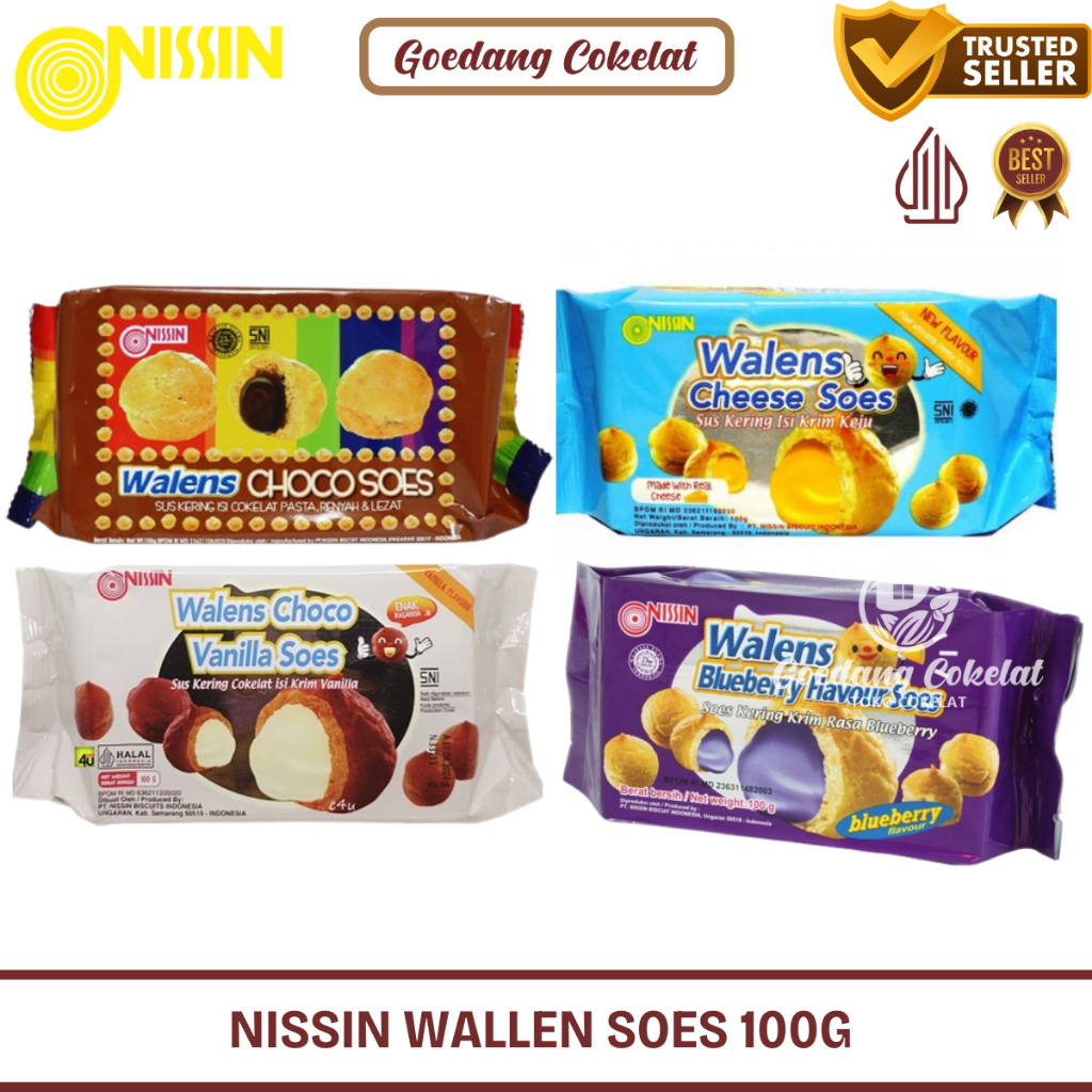 

Nissin Walens Soes Chocolate Vanilla Blueberry Cheese Flavour 100 gram