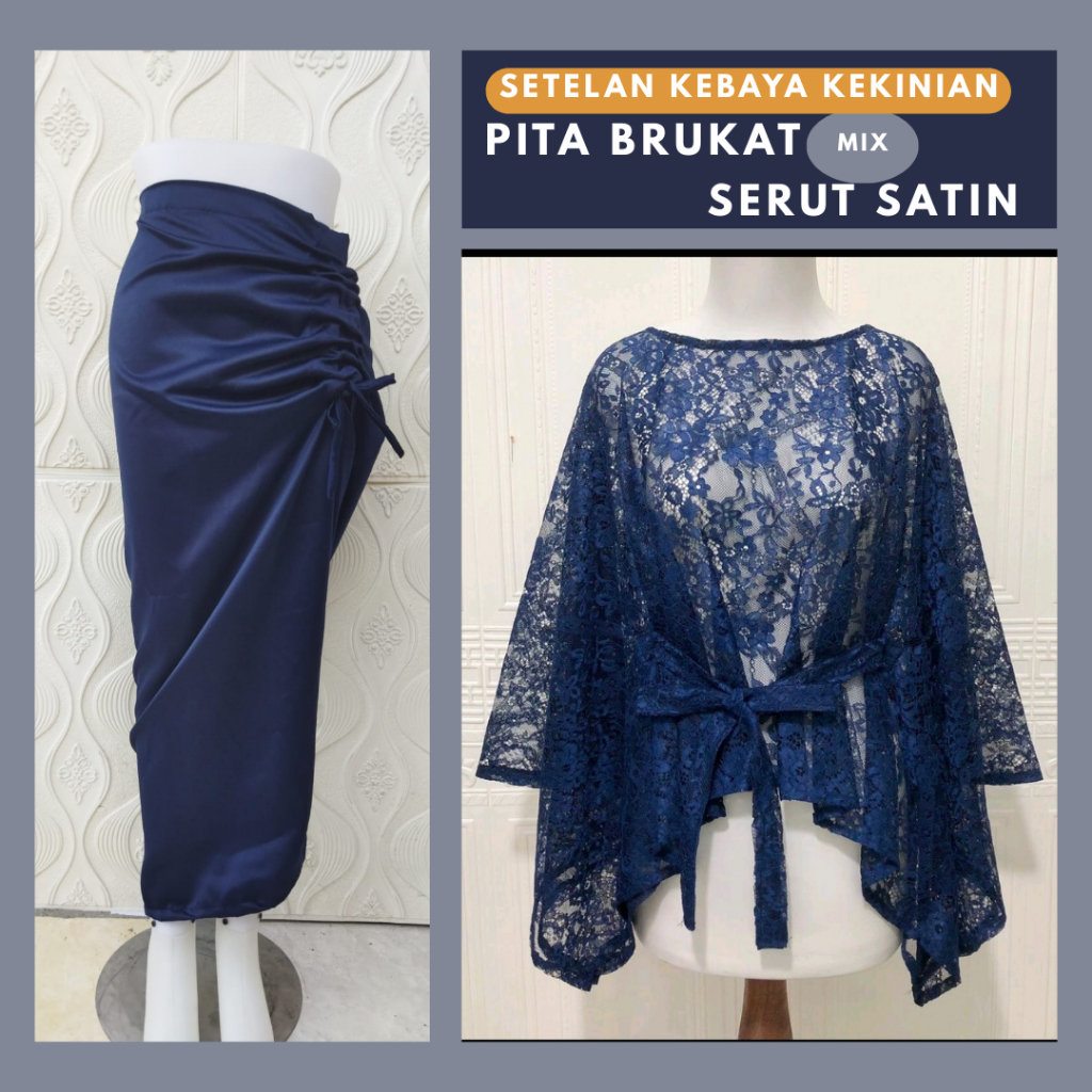 Setelan Kebaya Brokat Moderen Floy Kartini Tangan Panjang Terbaru  Kebaya Brukat Malika  Kebaya Brok