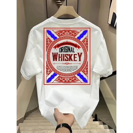【COD】 KAOS personalitas t shirt kaos putih pria STIKER DEPAN BELAKANG kaos los angles / KAOS DISTRO 