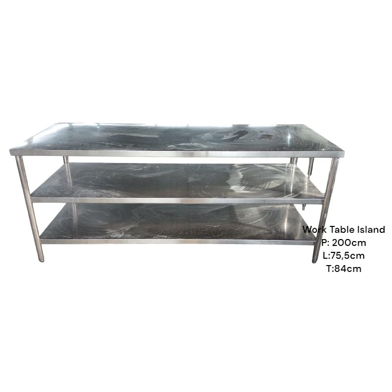 SS// WORK TABLE STAINLESS STEEL // MEJA KERJA DAPUR BEKAS