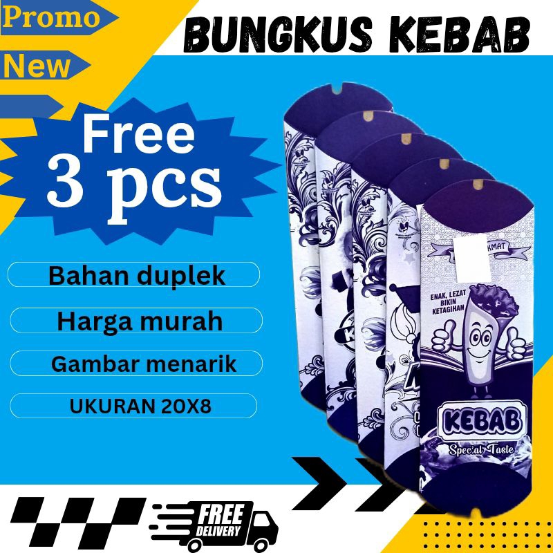 bungkus kebab duplek mini ukuran 20x8cm,kemasan kebab mini,bungkus kebab 100 pcs,bungkus kebab murah