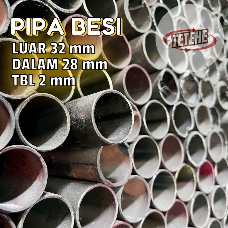 pipa besi od 32mm id 28mm tebal 2mm