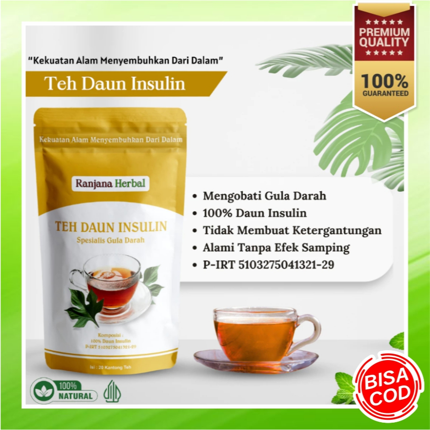 

DAUN INSULIN TEH CELUP / TEH DAUN INSULIN Spesialis DIABETES GULA DARAH HIPERTENSI , Glukosa Normal Menambah Kadar Insulin, 100% ALAMI HERBAL