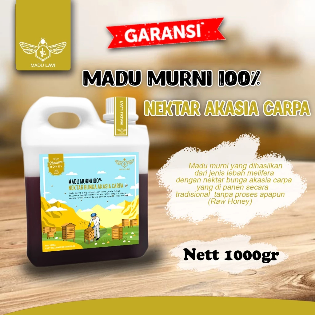 

Ygshop17 Madu Lavi Nektar Akasia Asli 1000 Gram Madu Murni 100% Alami Pure Raw Honey
