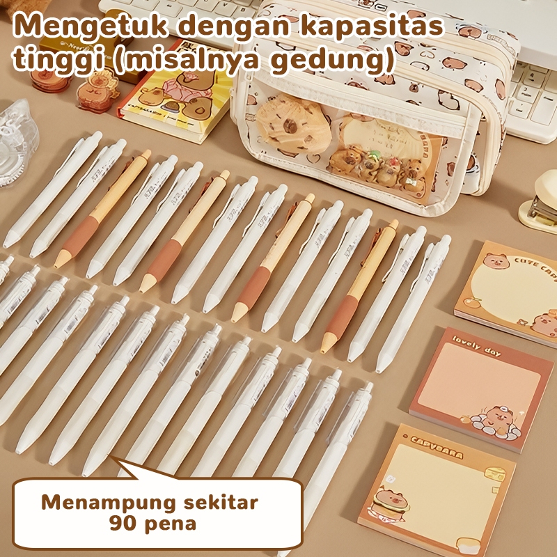 

Pinkbubbly.Ready-Tempat alat tulis kotak pensil aesthetic Tas PenaTempat Pencil Tas Pensil kapasitas