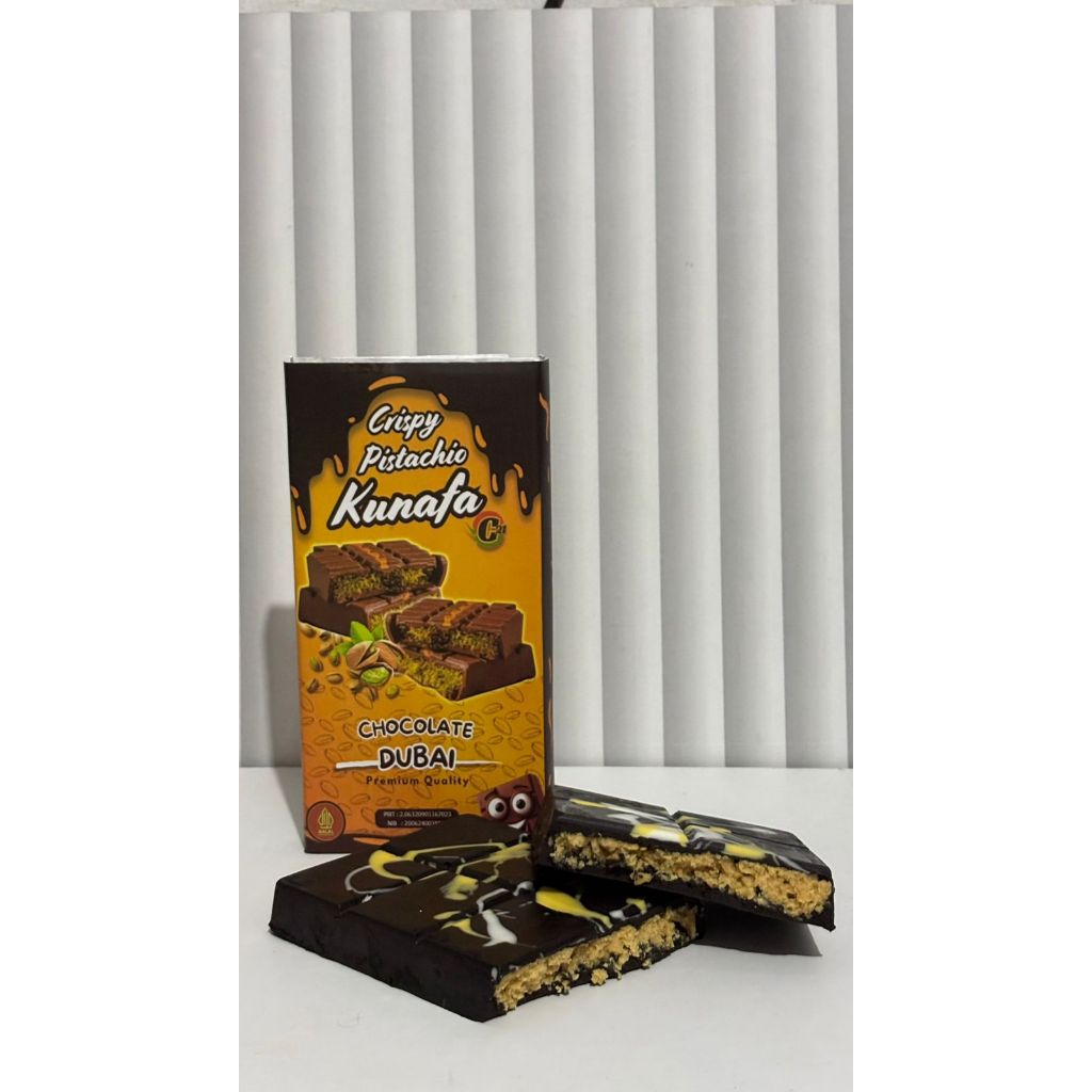 

RB COKLAT DUBAI Lemona CHOCOLATE kunafa WITH PISTACHIO 70 GR Cokelat Dubai Arkha 150GR Cokelat Dubai