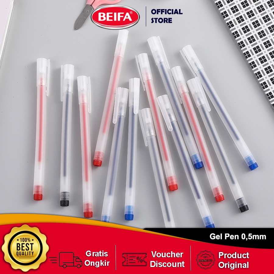 

Beifa Pulpel Gel 0.5mm Bolpoin Pena Pulpen Tinta Gel Cair Pena Transparant Pen Gel Pena Tinta Gel Cair Transparan GA800