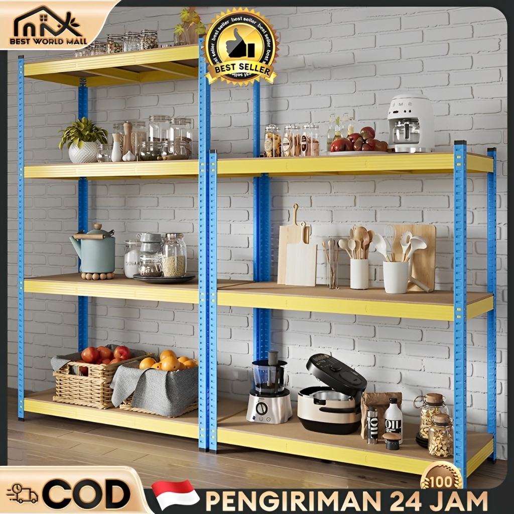 Terlaris Rak Besi Serbaguna Rak Besi Siku Rak Dapur Rak Susun Serbaguna Rak Besi 3/4/Susun Rak