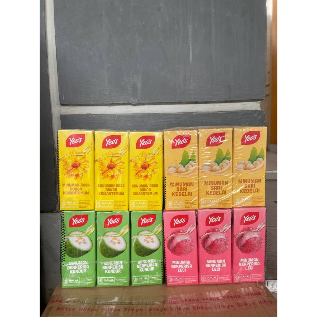 

YEOS MINUMAN RASA BUNGA KRISANTEMUM// SARI KEDELAI// KUNDUR// LECI PER 6 PCS 250 ML