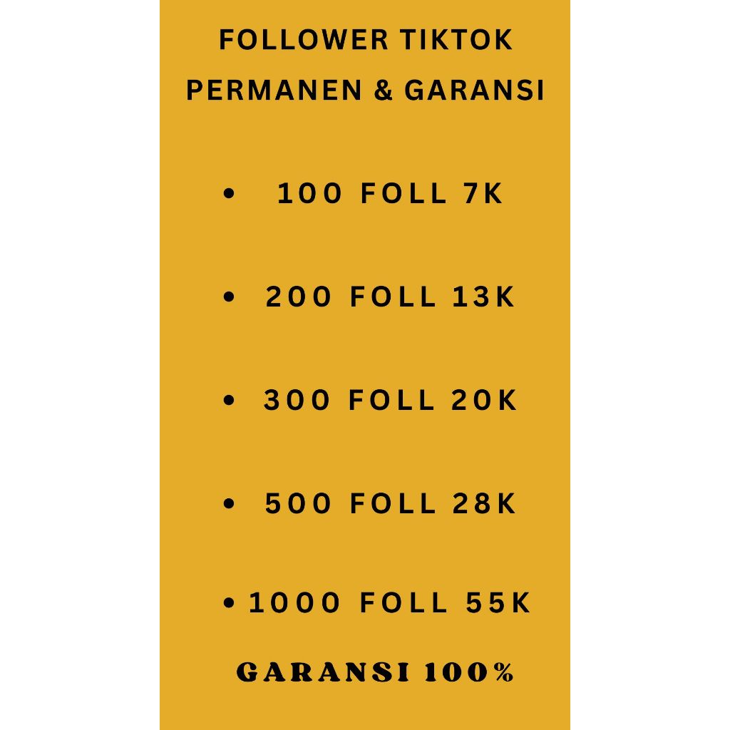 follower tiktok permanen bergaransi