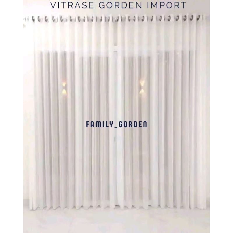 Vitrase Gorden Putih Polos Import Premium Model Smokring dalam Gorden transparan Lubang Smokring