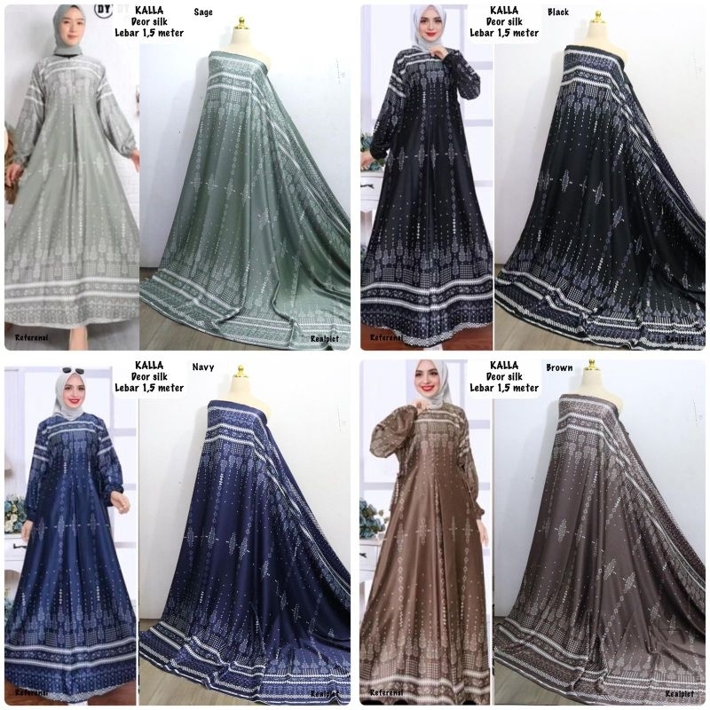 KAIN METERAN DYOR SILK MOTIF KALLA |KAIN SARIMBIT |BAKAL KAIN| BAJU COUPLE | Harga persetengah meter