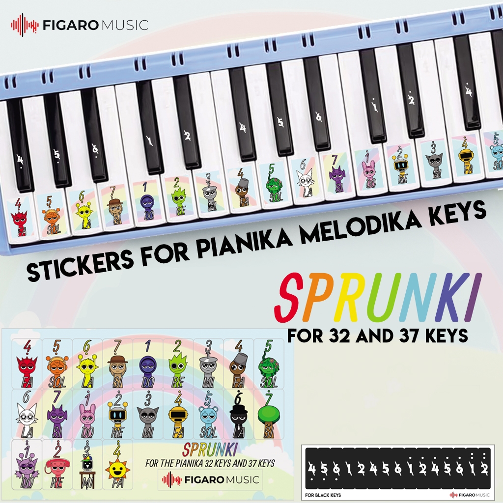 Stiker Pianika 37 Keys, 32 Keys - Sticker Tuts Pianika Melodica SPRUNKI