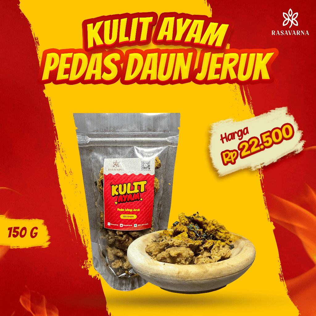 

Kulit Ayam Crispy Daun Jeruk Pedas 150gr