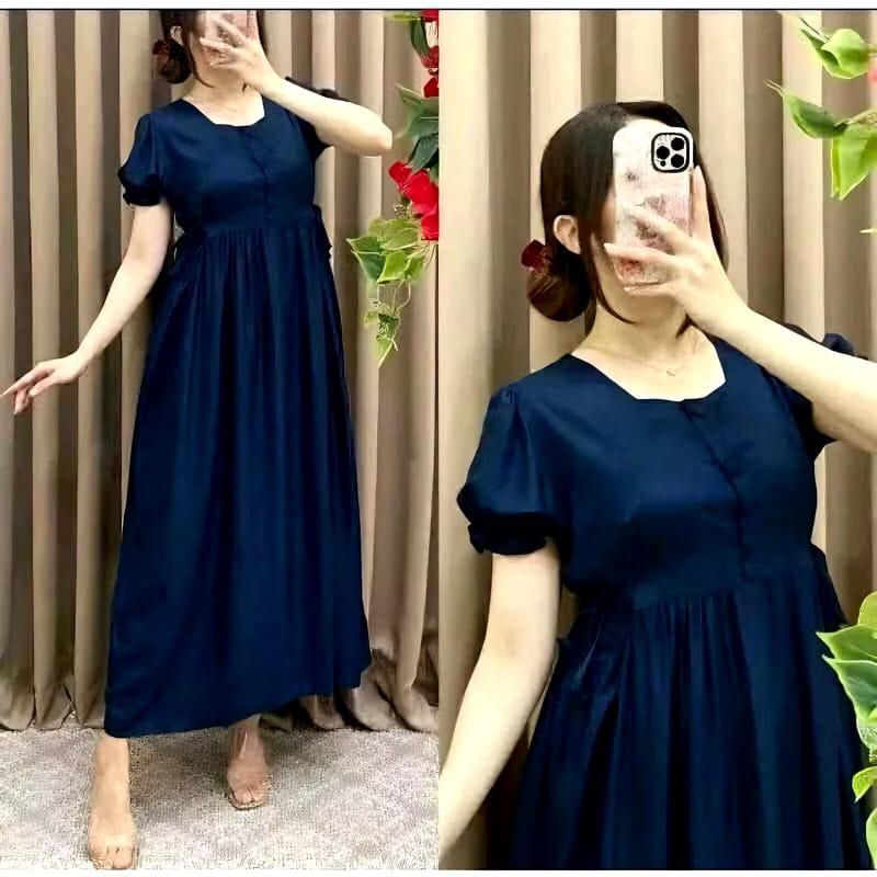 DASTER CHIBI JUMBO MOTIF POLOS VIRAL/ DASTER WANITA KEKINIAN LD 110 BUMIL DAN BUSUI KANCING DEPAN LP