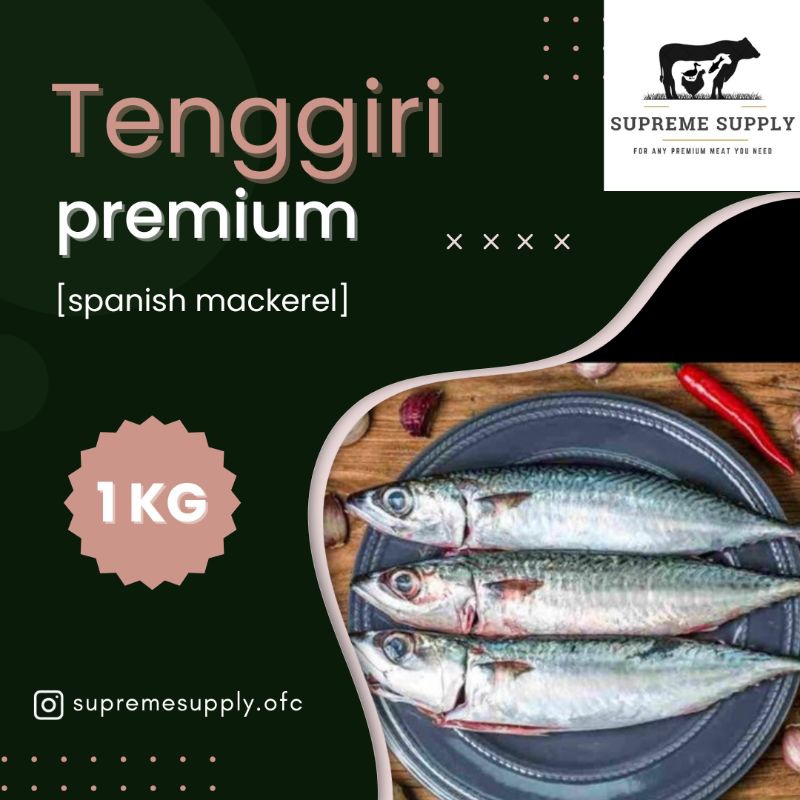 

PREMIUM Ikan Tenggiri 1 kg | Fresh Halal Organic Spanish Mackerel Segar Frozen