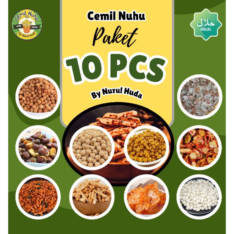 

CEMILAN Paket Random 10 PCS Cemilan Serba 5rb - Cemilan Varian Rasa Pedas, Manis, Gurih, Asin & Pastinya Renyah - Cemil Nuhu - Aneka Cemilan - By Nurul Huda - Halal