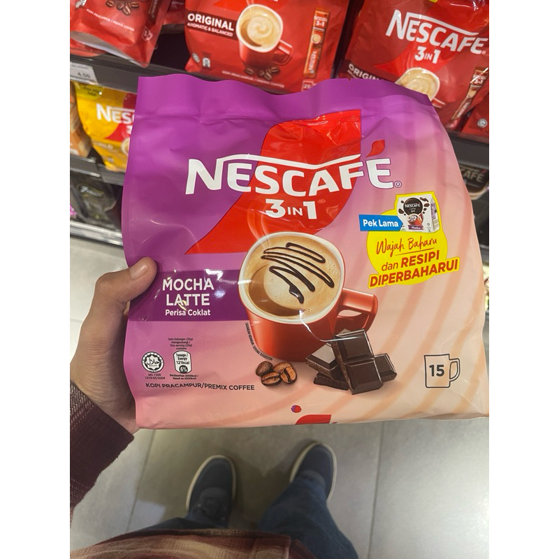 Nescafe 3in1 Mocha Latte Malaysia isi 15 Sachet