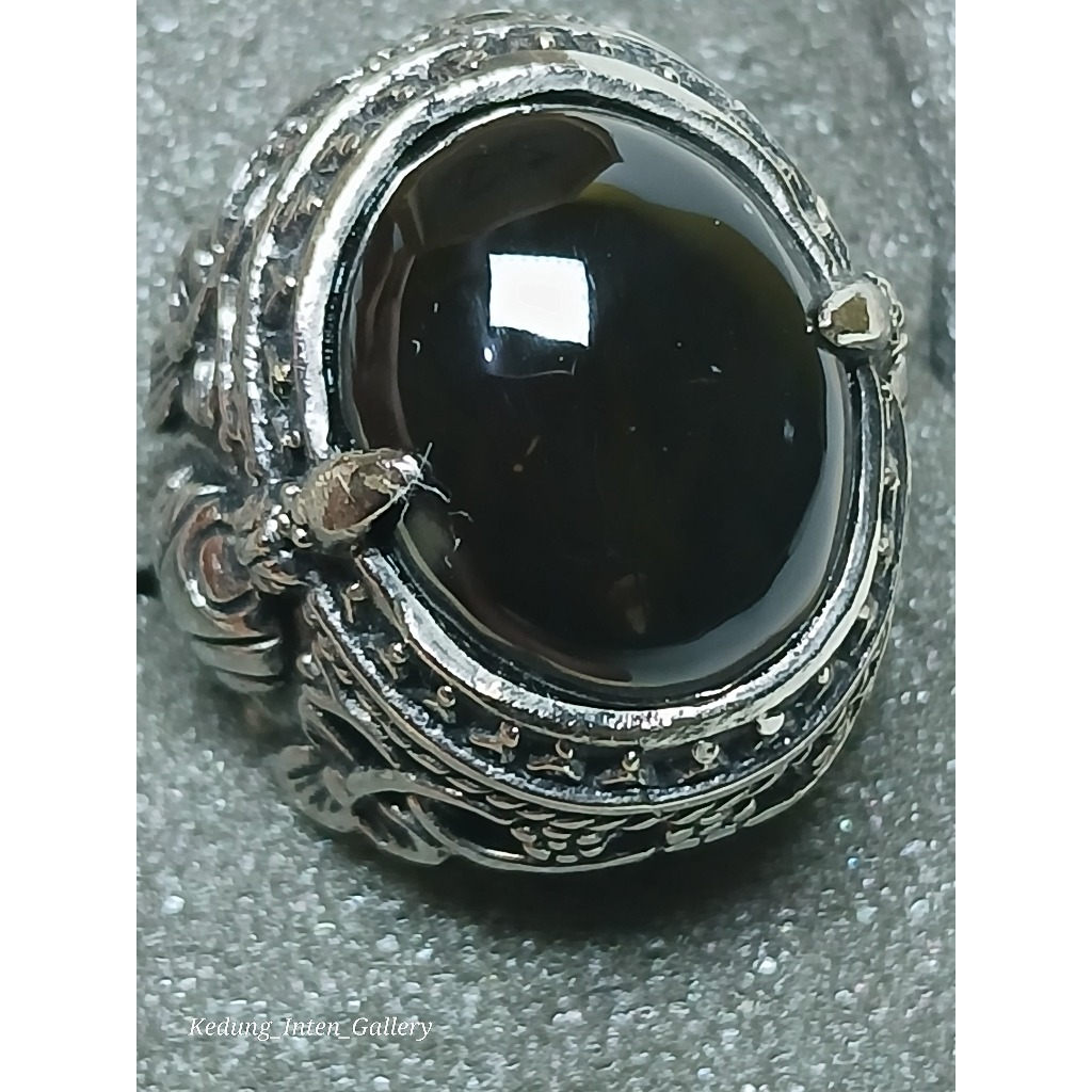 Yaman Wulung Batu Raja Cincin Pria Batu Akik Asli Natural