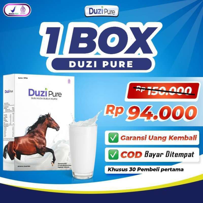 

Duzi Pure Susu Kuda Asli Bubuk Herbal Lombok Paket 1 Box
