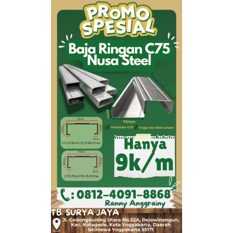 Canal Baja Ringan Atap Kanal Usuk Baja Ringan 6 meter