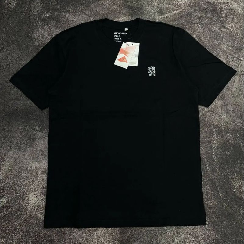 Kaos pria lengan pendek GIORDANO/kaos bordir lion 3D size M L XL XXL, Kaos distro(COD)