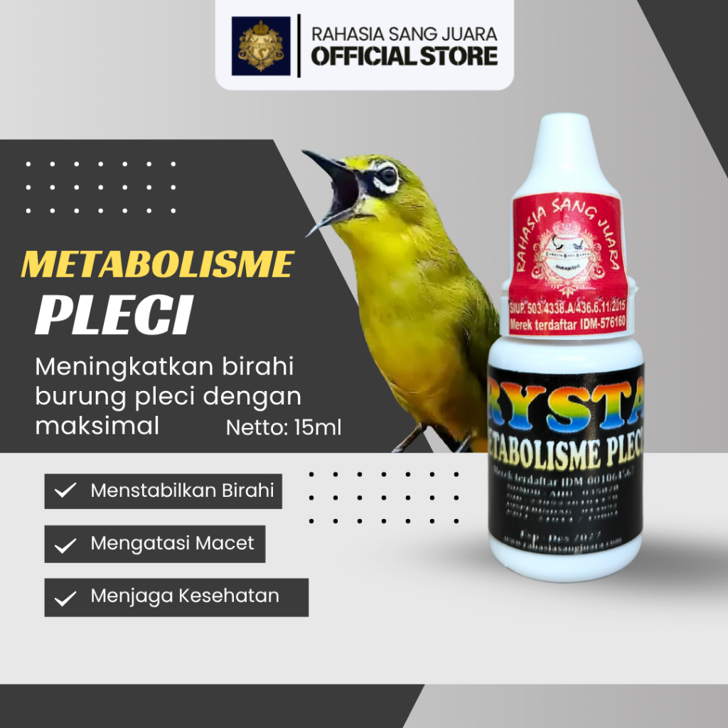 METABOLIS PLECI - VITAMIN BURUNG PLECI MENINGKATKAN BIRAHI BURUNG PLECI MENGATASI PLECI MACET