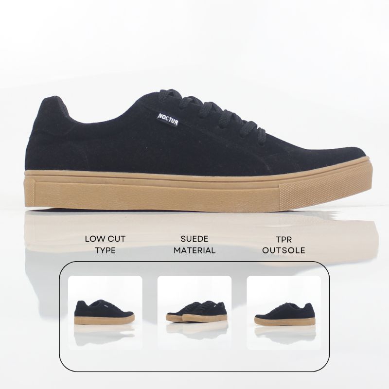 sepatu sneaker pria dewasa n503 hitam polos