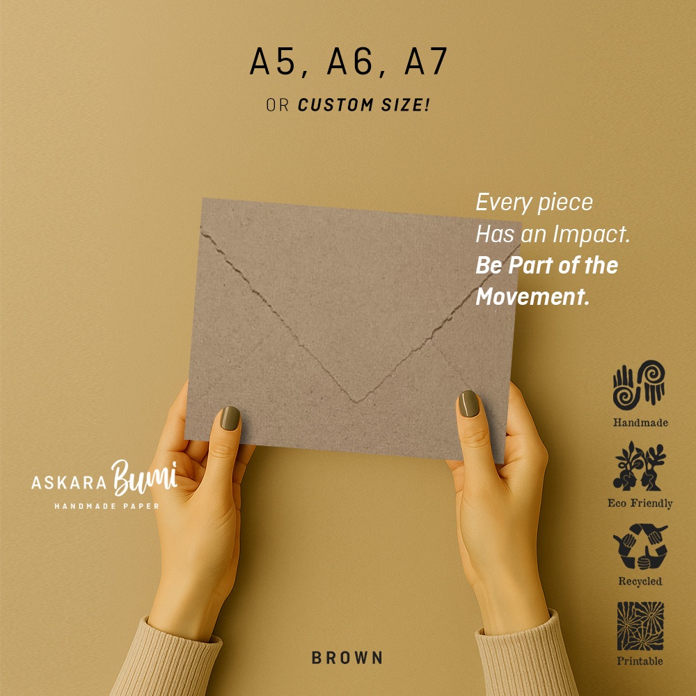 

Amplop Envelope kertas Daur Ulang // Handmade // Ramah Lingkungan // Eco Friendly // Brown
