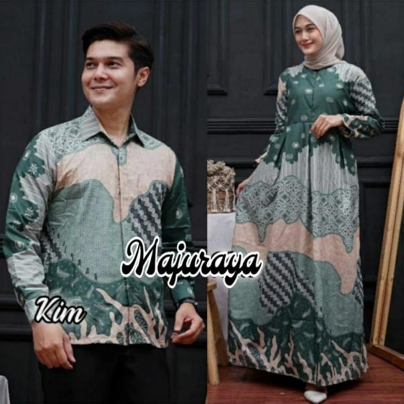 Batik Couple Keluarga Sania ruffle baju Couple keluarga ori ndoro jowi DNT termurah shopee motif bat
