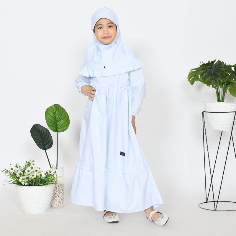 Dress muslim anak perempuan,Gamis Putih anak perempuan TK/SD, gamis manasik haji, gamis muslim