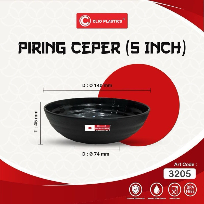 Piring Ceper / Piring Mie / Piring Ramen ( 5 inch )