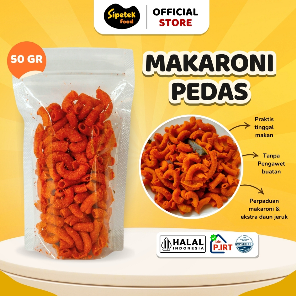 

Sipetek - [BARU] Makaroni Kriuk Pedas Daun Jeruk Pouch 50gr