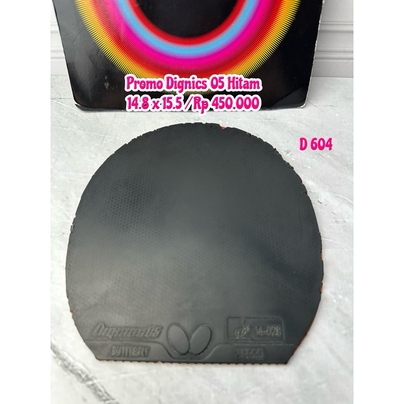 Second karet tenis meja pingpong bet bat blade butterfly Dignics 05 Hitam original market japan
