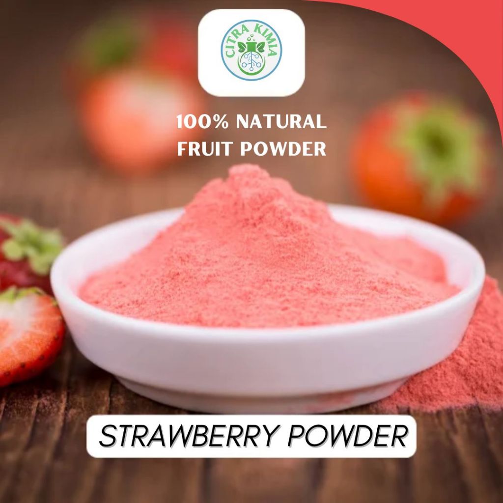 

Fruit Powder Strawberry 25gr / Serbuk Ekstra Buah Stroberi Murni No Vegan / Campuran Smoothie Jus Murni