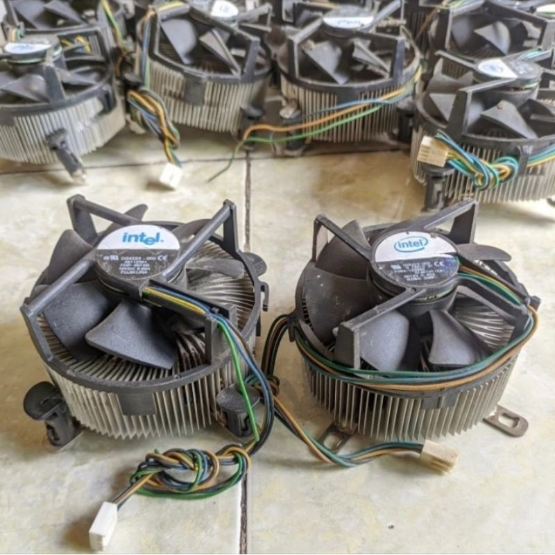 Fan DC 12v INTEL PLUS ALUMINIUM Heatsink Sirip Bulat EX Fan Processor