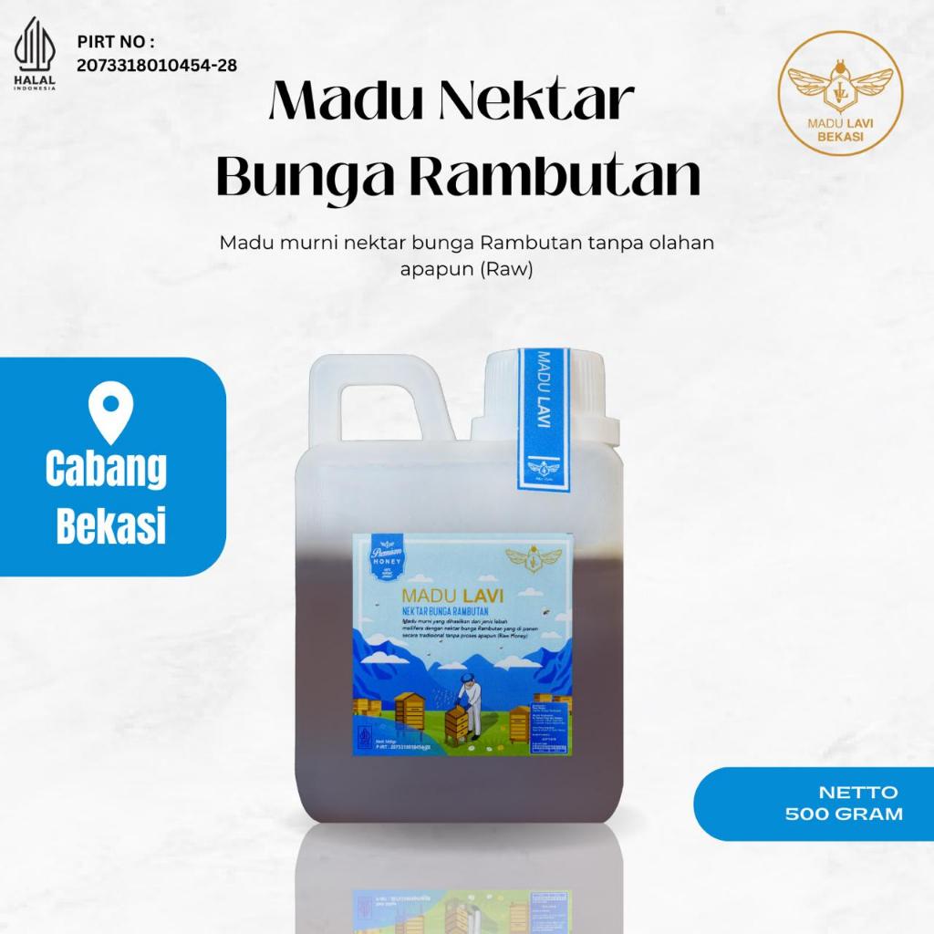 

Madu Lavi Murni Asli 100% Nektar Rambutan 500 gram Madu Alami Pure Natural Raw Honey
