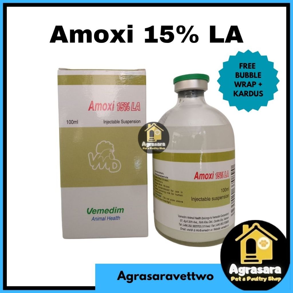 AMOXI 15% LA Vemedim 100 ml - Obat pencernaan LIKE BETAMOX INTRAMOX