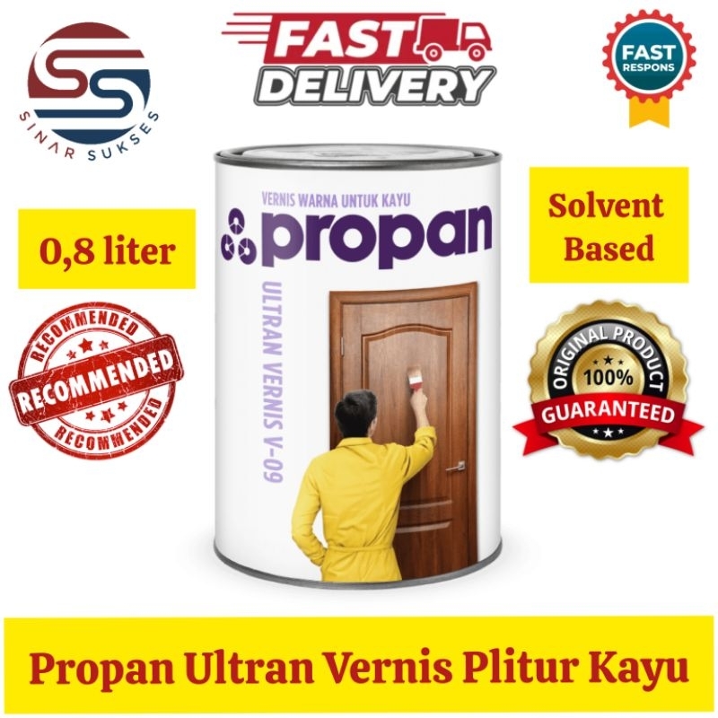Cat Kayu Propan Ultran Vernis Plitur Kayu 0,8liter/ Propan Cat Kayu/Propan Plitur Kayu/Cat Kayu meng